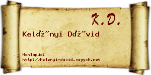 Kelényi Dávid névjegykártya