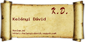 Kelényi Dávid névjegykártya